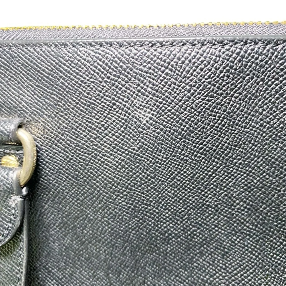 Coach Gallery Tote in Black Crossgrain Leather